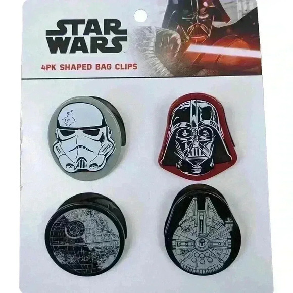 Disney Star‎ Wars Episode IV Character Food Chip Clip Bag Fastener 4 Piece Set - Picture 1 of 2